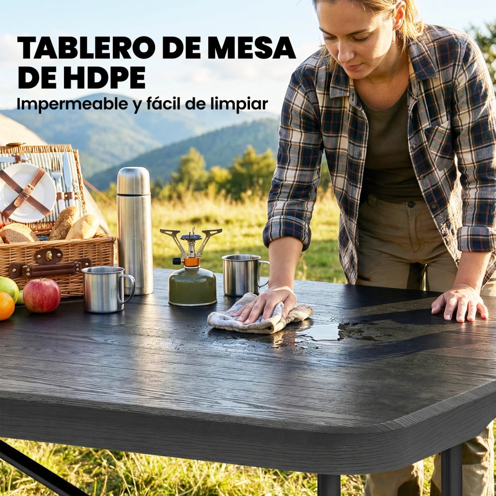Set da Giardino Pieghevole 5 Pezzi con Tavolo e Sedie ¨C Minimal ¨C Grigio e Nero 70x70x70