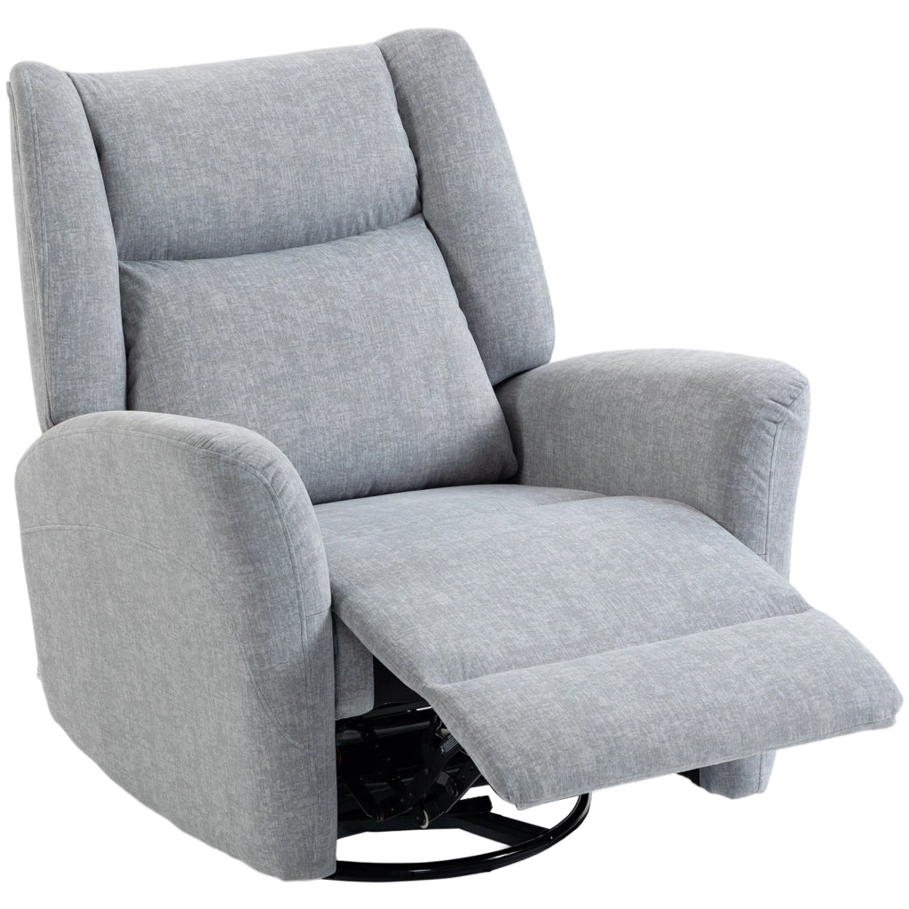 Poltrona Relax Girevole con Poggiapiedi ¨C Xylo ¨C Grigio Chiaro