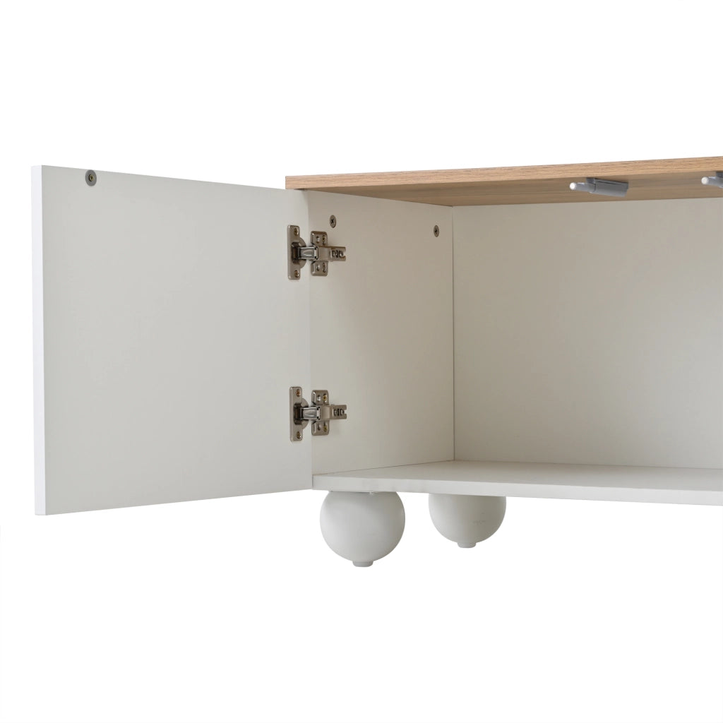 Mobile porta TV da 180 cm bianco e effetto legno