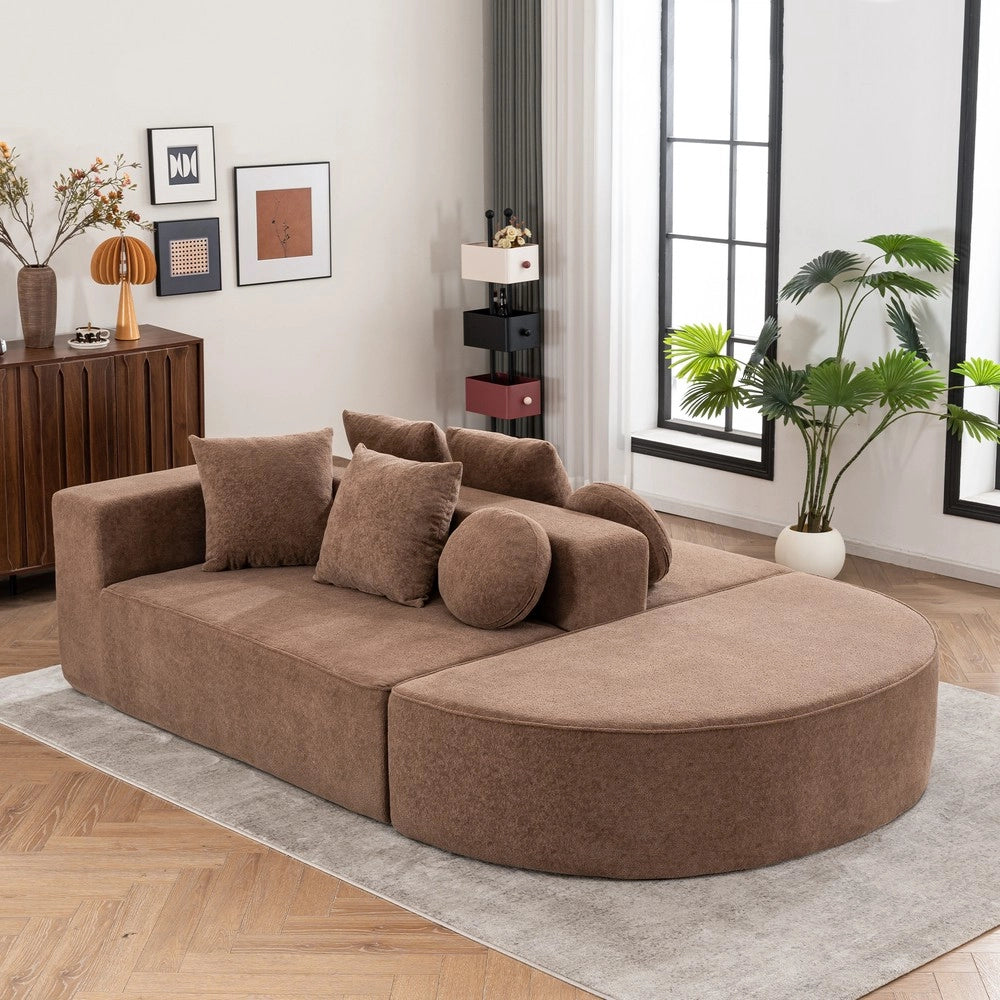 Divano Imbottito Moderne ¨C Minimal ¨C Tessuto Chenille, Senza Montaggio