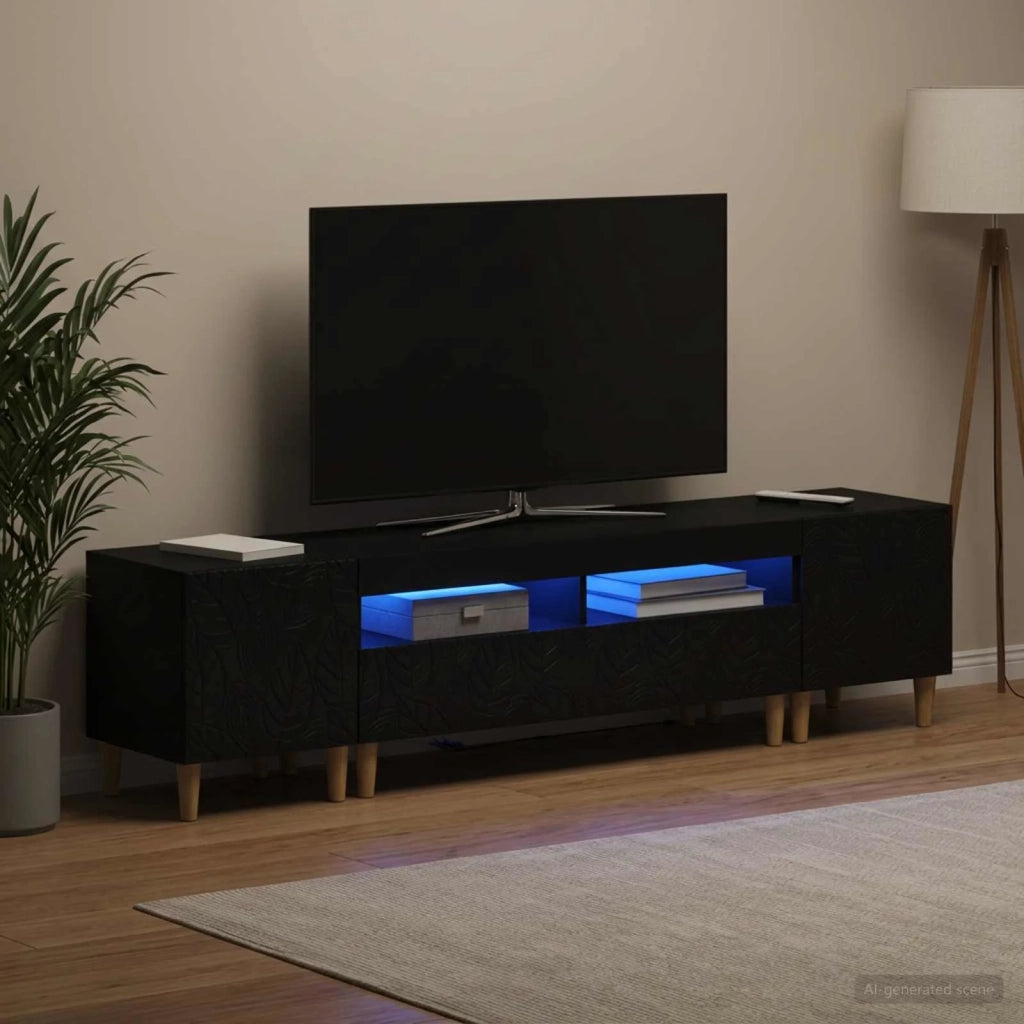Mobile TV LED a 3 pezzi DELFT Nero Legno ingegnerizzato 3416756