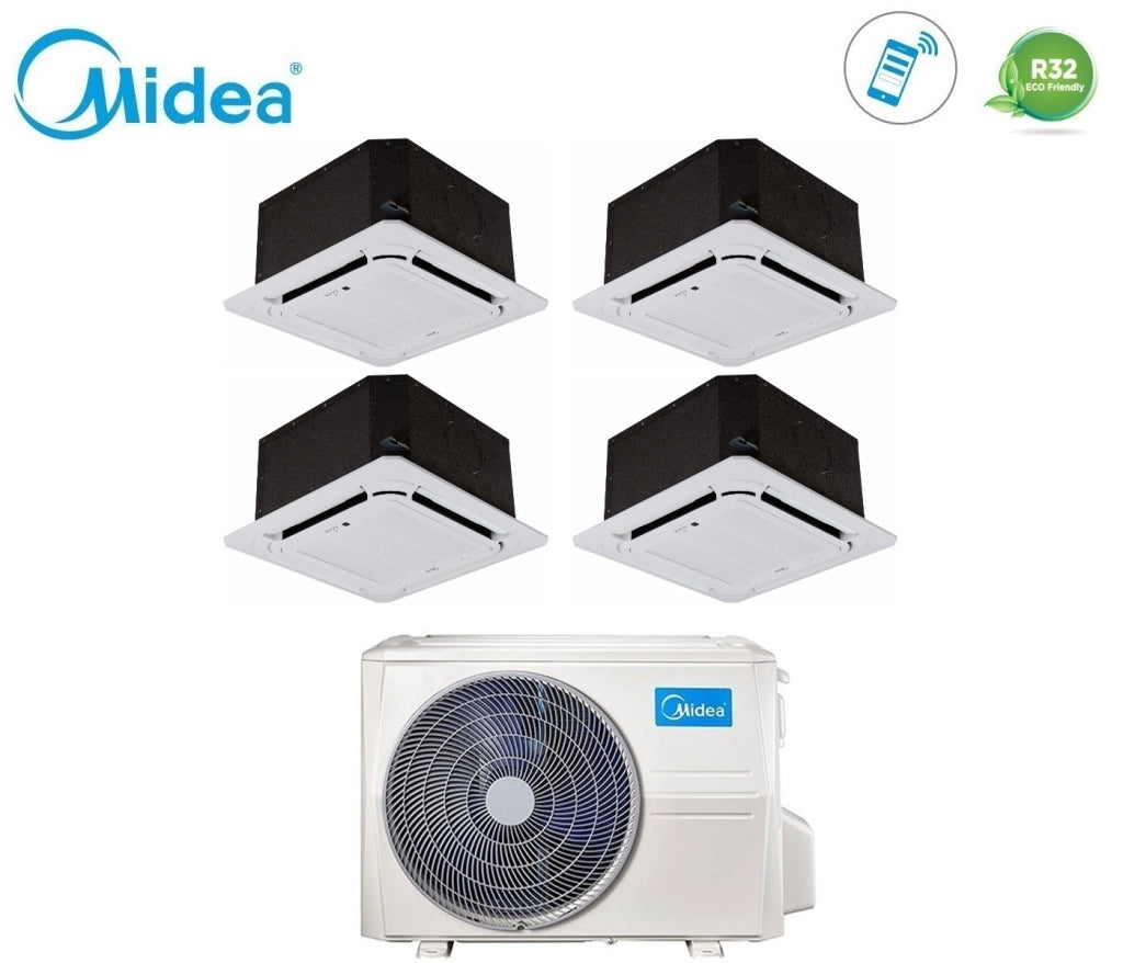 Condizionatore Midea Quadri Split Inverter Cassetta 12+12+12+12 con M4O-36FN8-Q R-32 Wi-Fi Optional