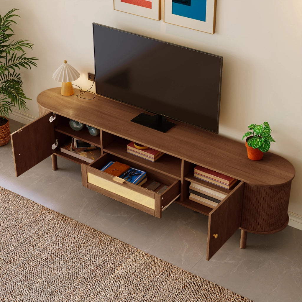 Mobile porta TV 175 cm in MDF colore noce