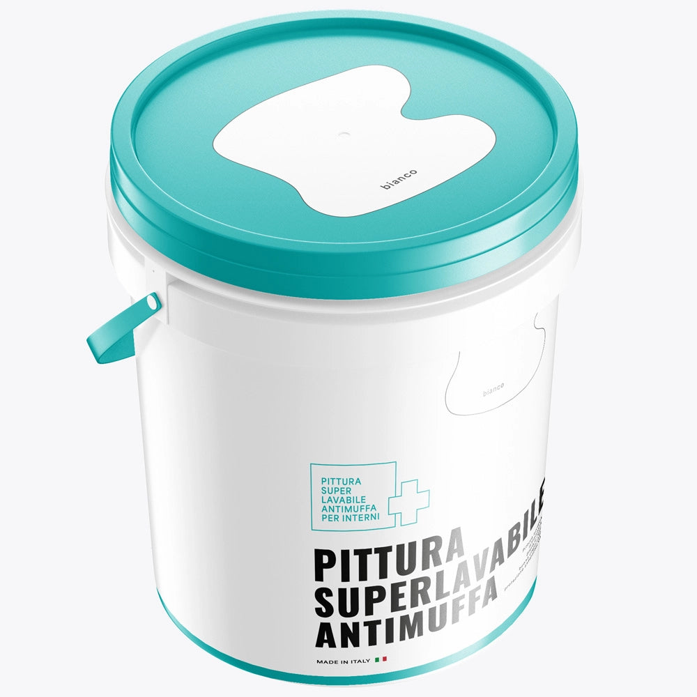 Pittura acrilica ultra opaca super lavabile antimuffa protezione antibatterica *** formato 13 lt, confezione 1