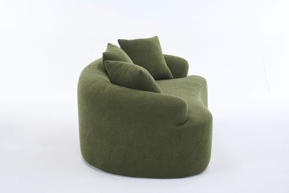 Divano 2 posti con cuscini ¨C Minimal ¨C Verde tessuto imbottito
