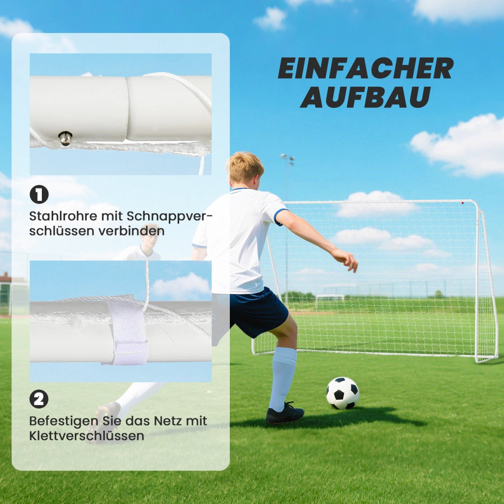 Porta da Calcio ¨C Xylo ¨C UV-resistente, robusto, ancoraggi a terra, bianco