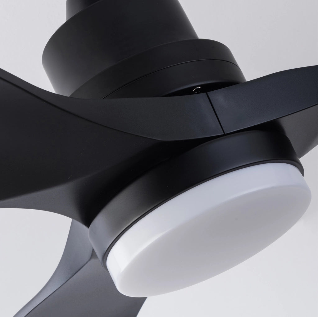 Ventilatore da soffitto 42 pollici con luce LED 20 W e telecomando nero HAVRYA