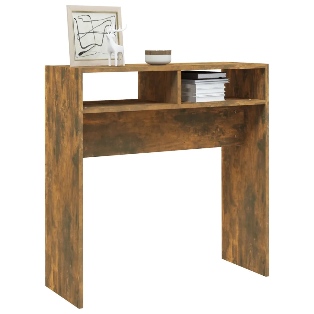 Tavolino Consolle | Tavolo d'Ingresso Rovere Fumo 78x30x80 cm in Legno Multistrato