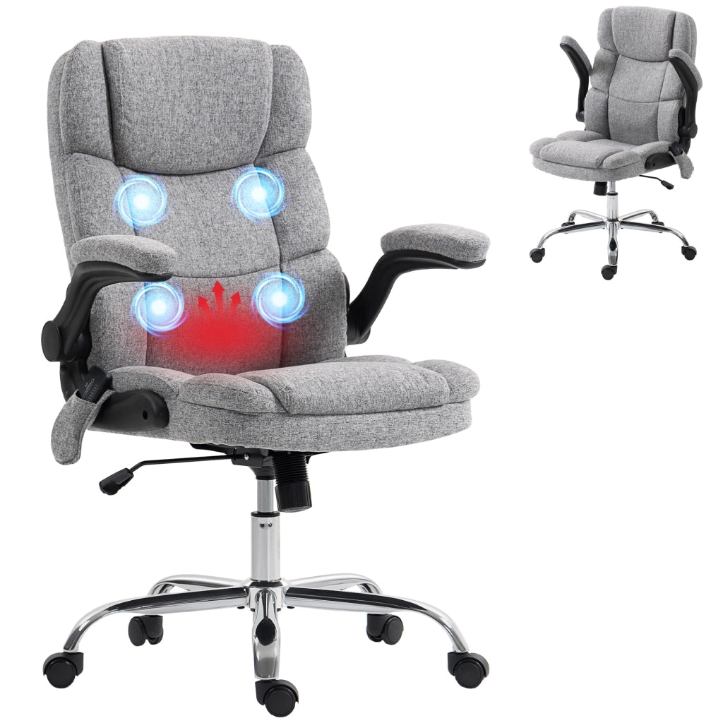 Sedia da ufficio massaggiante e riscaldante con schienale regolabile e basculante ¨C Minimal ¨C Grigio