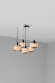 MAMBO 210 5L Lampada sospensione nera/ratan