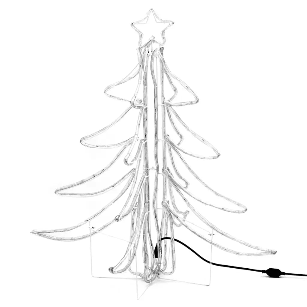 Figura Albero Natale Pieghevole LED-Luci decorative natalizie 2pz Bianco Caldo 87x87x93cm