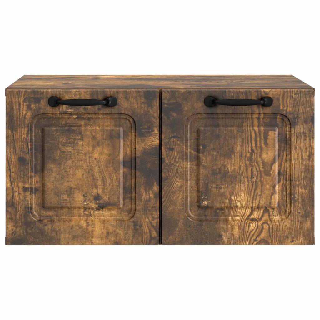 Mobile Porta TV da Muro-Credenza per TV sospesa Rovere Fumo 59,5 x 41 x 30 cm 818339