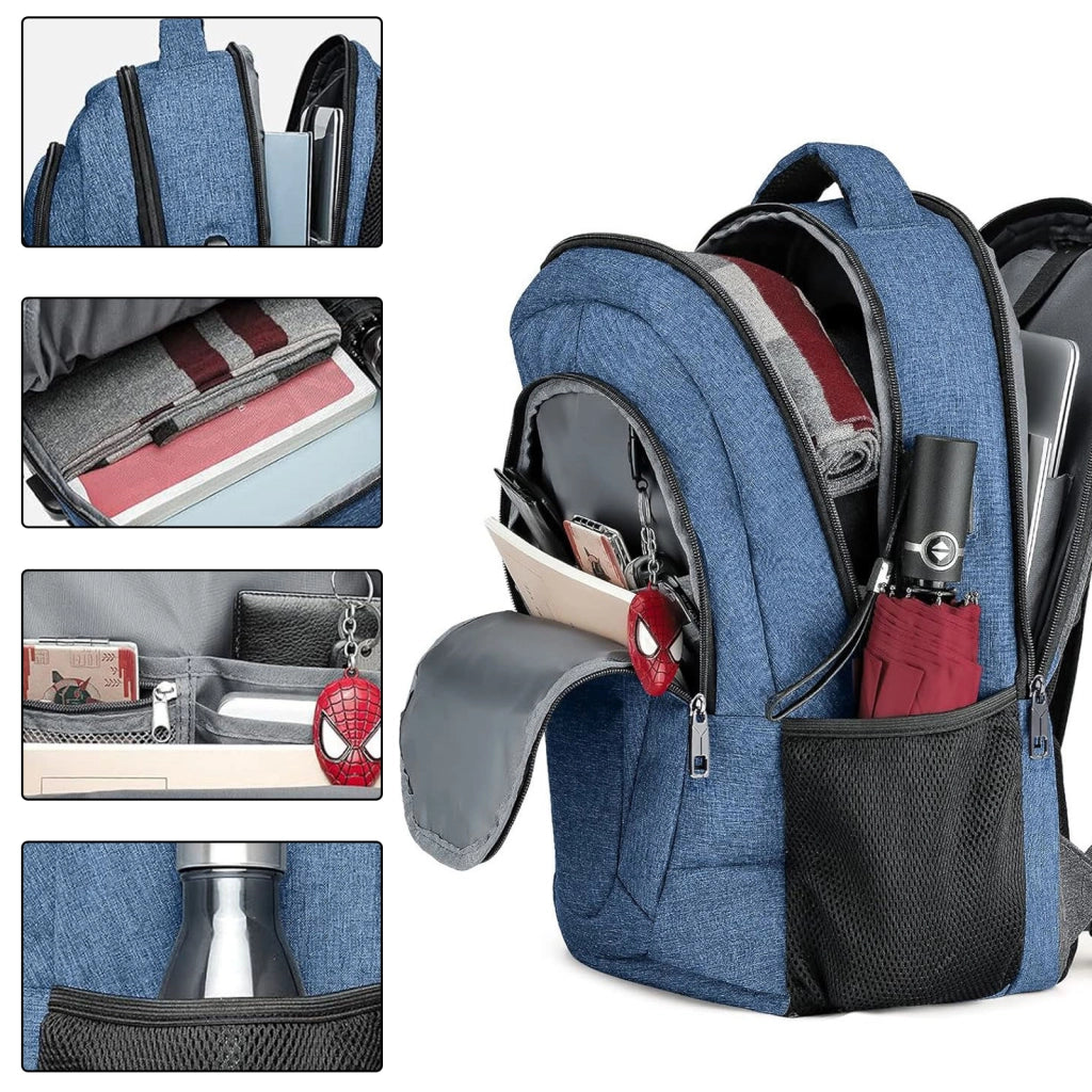 Zaino capiente per computer portatile con porta USB