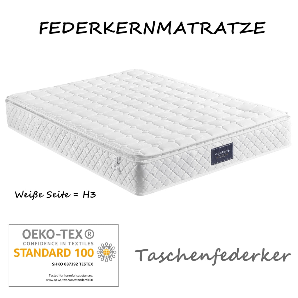 Letto imbottito 140x200 con 4 cassetti e materasso