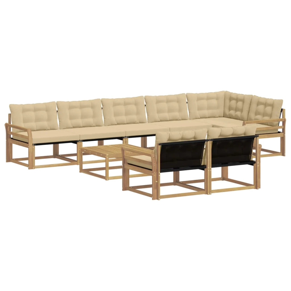 Set di divani da esterno 9 pz Bianco e Beige 3388831