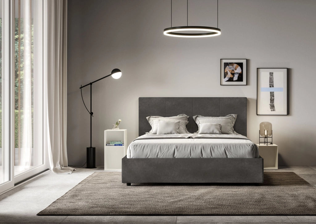 Letto Matrimoniale 160x210 cm Senza Rete Mika Grigio