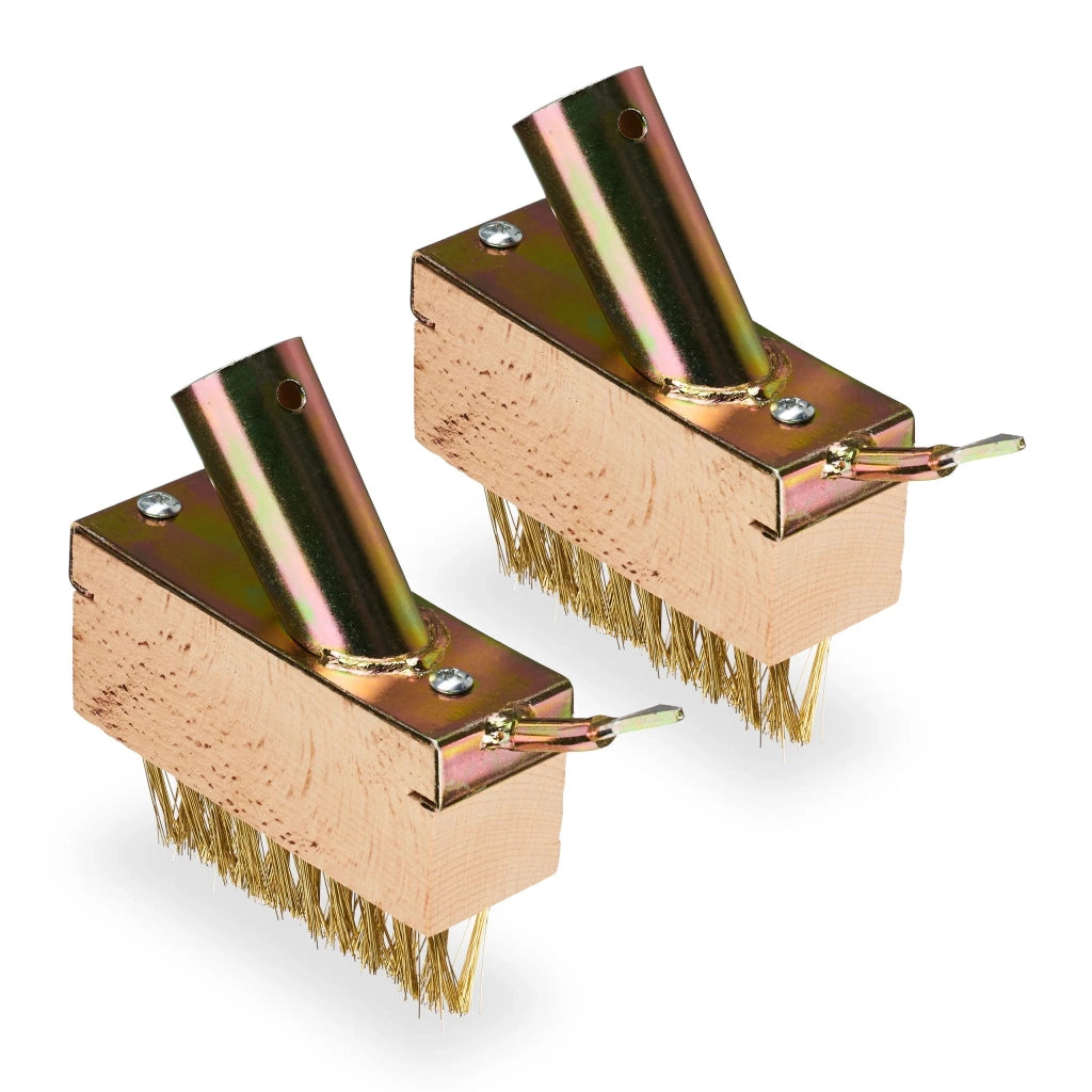 Set di 2 spazzole per fughe ergonomiche con raschietto, pulizia facile per esterni, 30 x 5 x 5 cm, in plastica verde, 13_0015555