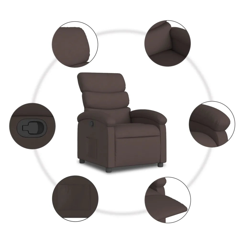 Fauteuil inclinable Marron foncé Tissu