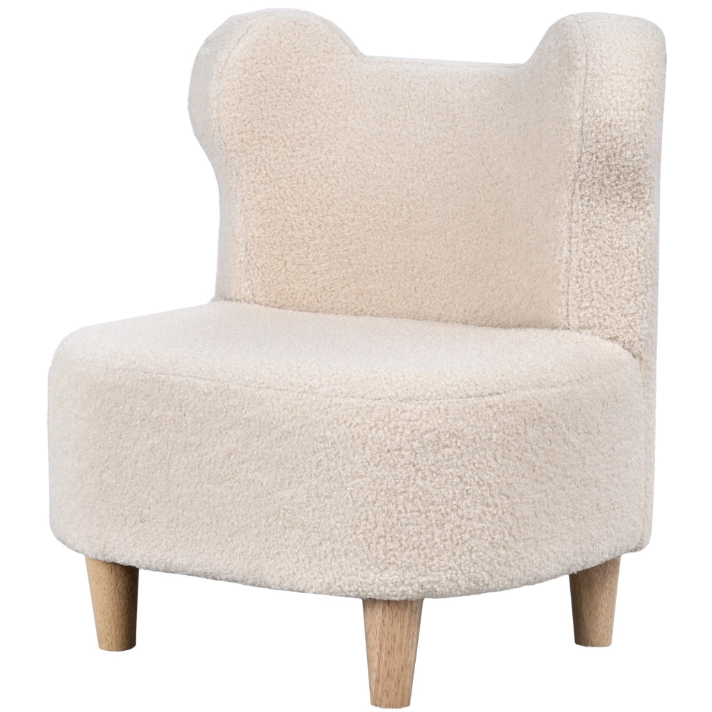 Poltrona bambini con orecchie da orso ¨C Xylo ¨C tessuto peluche beige