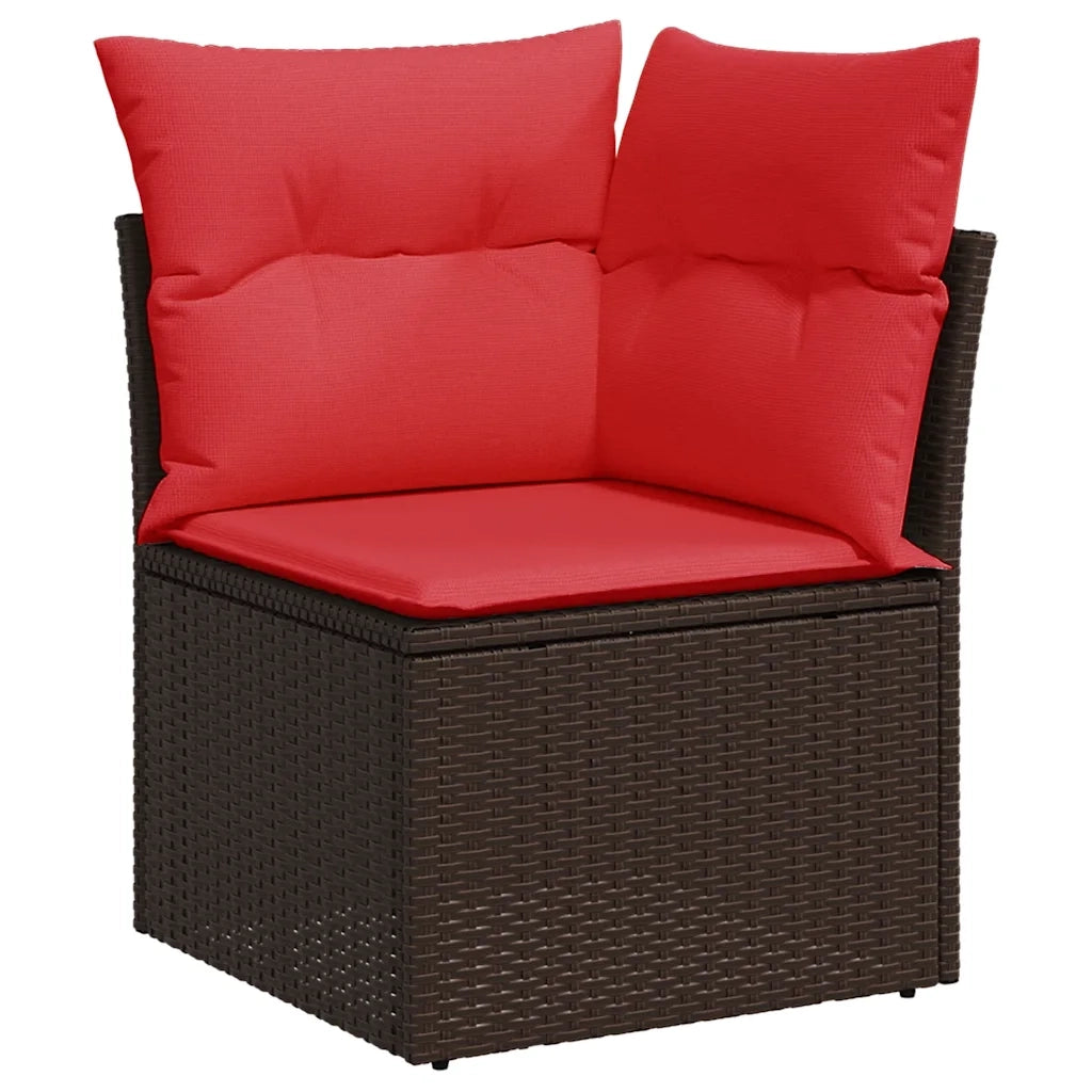 Set Divani da Giardino 7 pz con Cuscini Marrone in Polyrattan 3267944