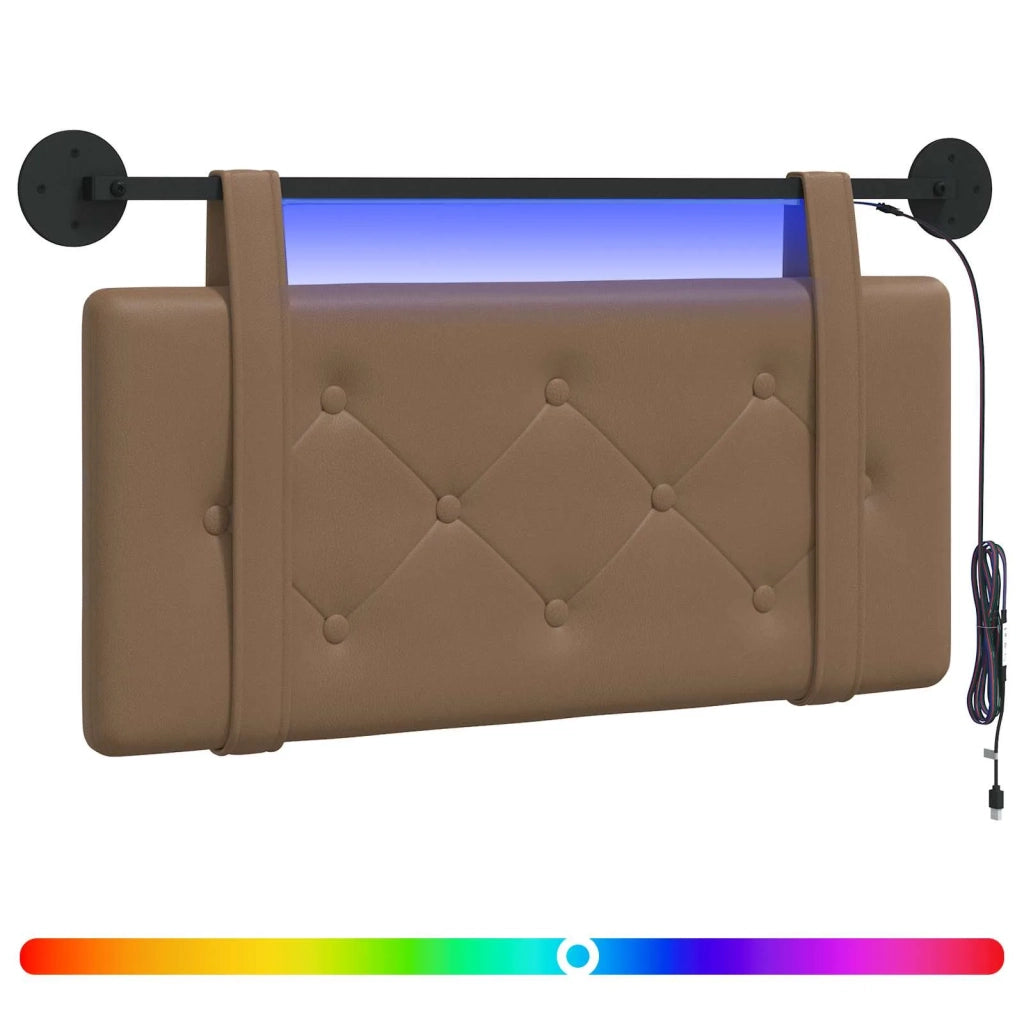 Testiera | Testata sospesa Con luce LED Cappuccino Similpelle