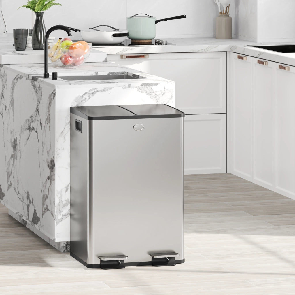 Pattumiera cucina doppia 2x28L ¨C Xylo ¨C con coperchi soft-close e manici