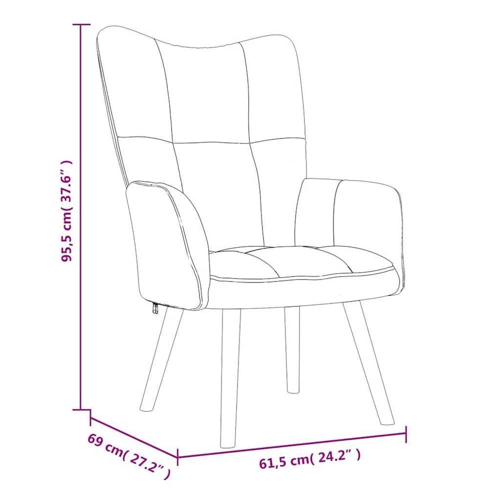 Reclining Armchair, Light Grey Velvet
