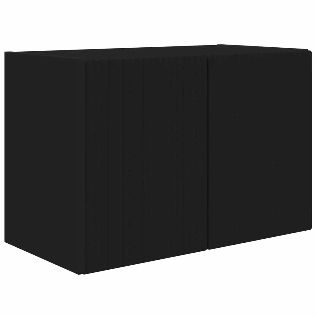 Set di Mobiletto da TV a Parete 4 pcs Nero Legno multistrato 3408935