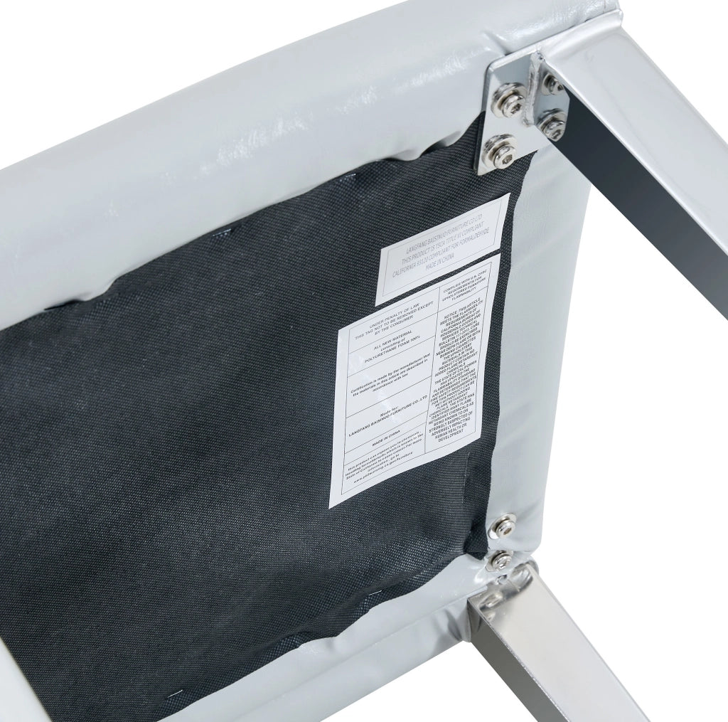 SEDIA da pranzo moderna Set da 4 pezzi 90 cm PU grigio chiaro e metallo argento