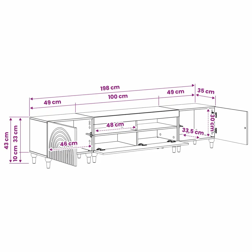 Mobile TV LED a 3 pezzi Legno antico Legno ingegnerizzato 3416507