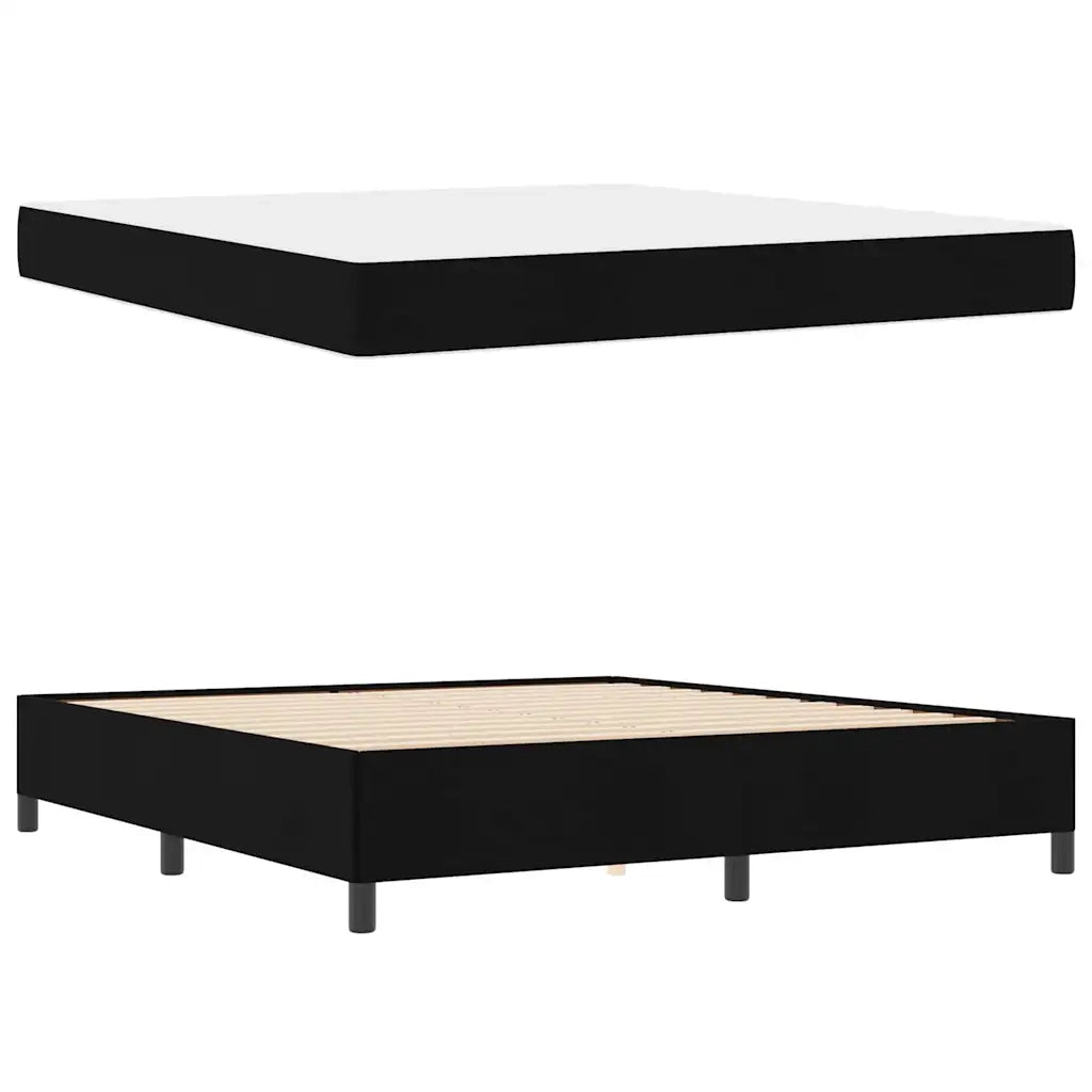 Letto a molle Nero 180 x 200 cm Tessuto