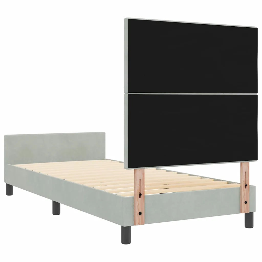 Letto a molle con testiera Grigio chiaro 80 x 200 cm Velluto 3344903