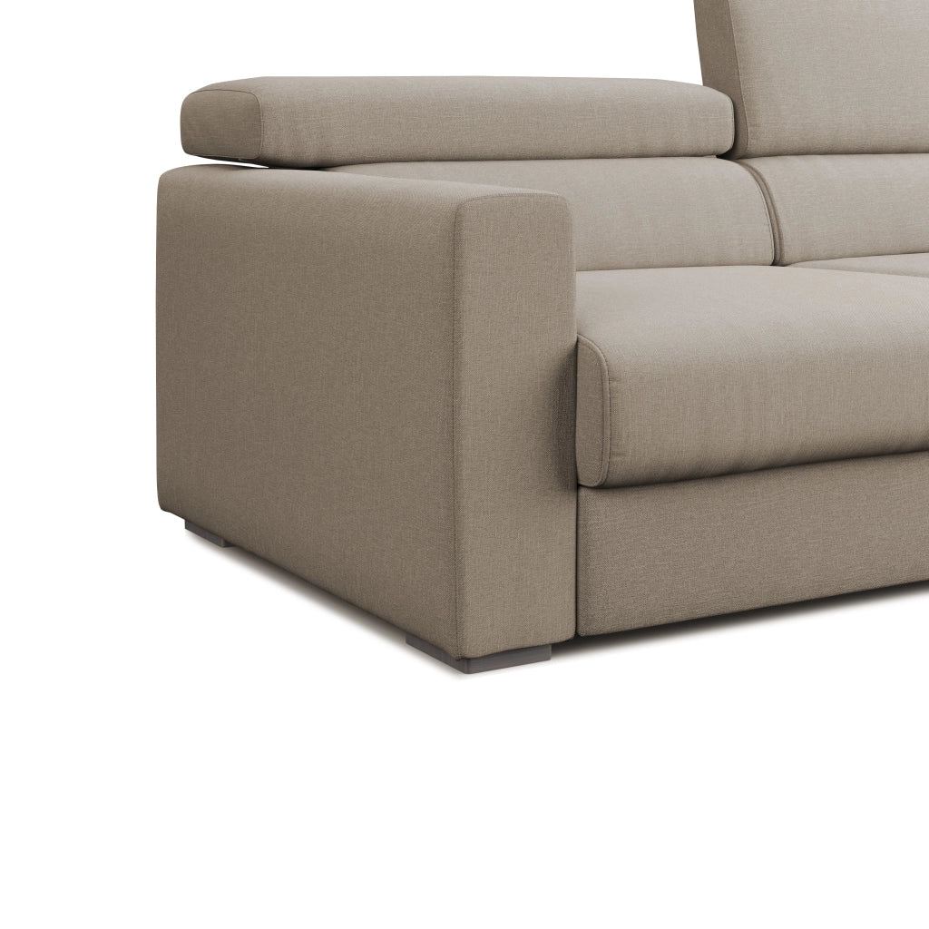 Dylan Divano con pouf estraibile 158 cm beige