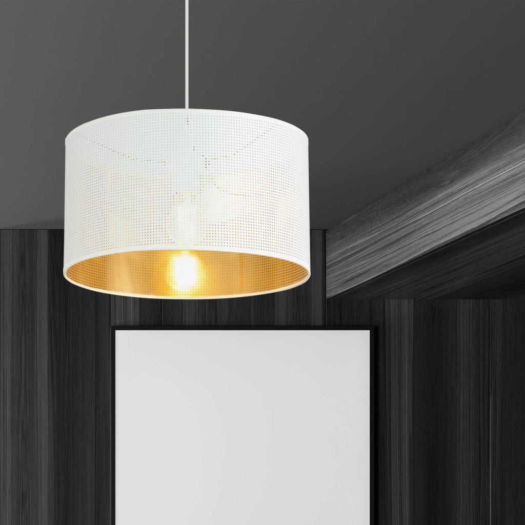 Lampada a sospensione Emibig Aston bianco/oro Ø35 E27