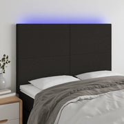 Testiera a LED-Testata con LED Nera 144x5x118/128 cm in Tessuto 350818