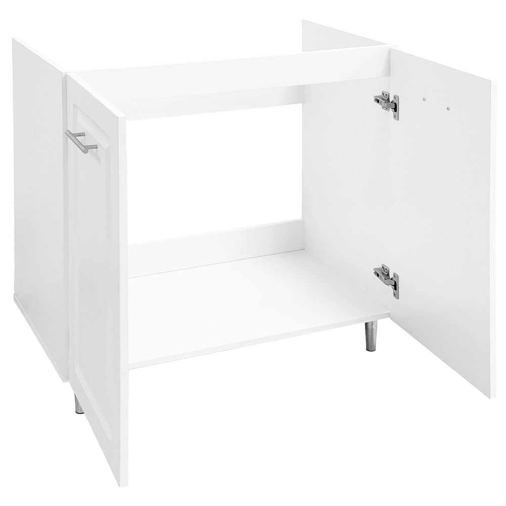 Mobile Sottolavello Cucina Componibile Mobiletto Legno Boiserie Bianco 2 Ante