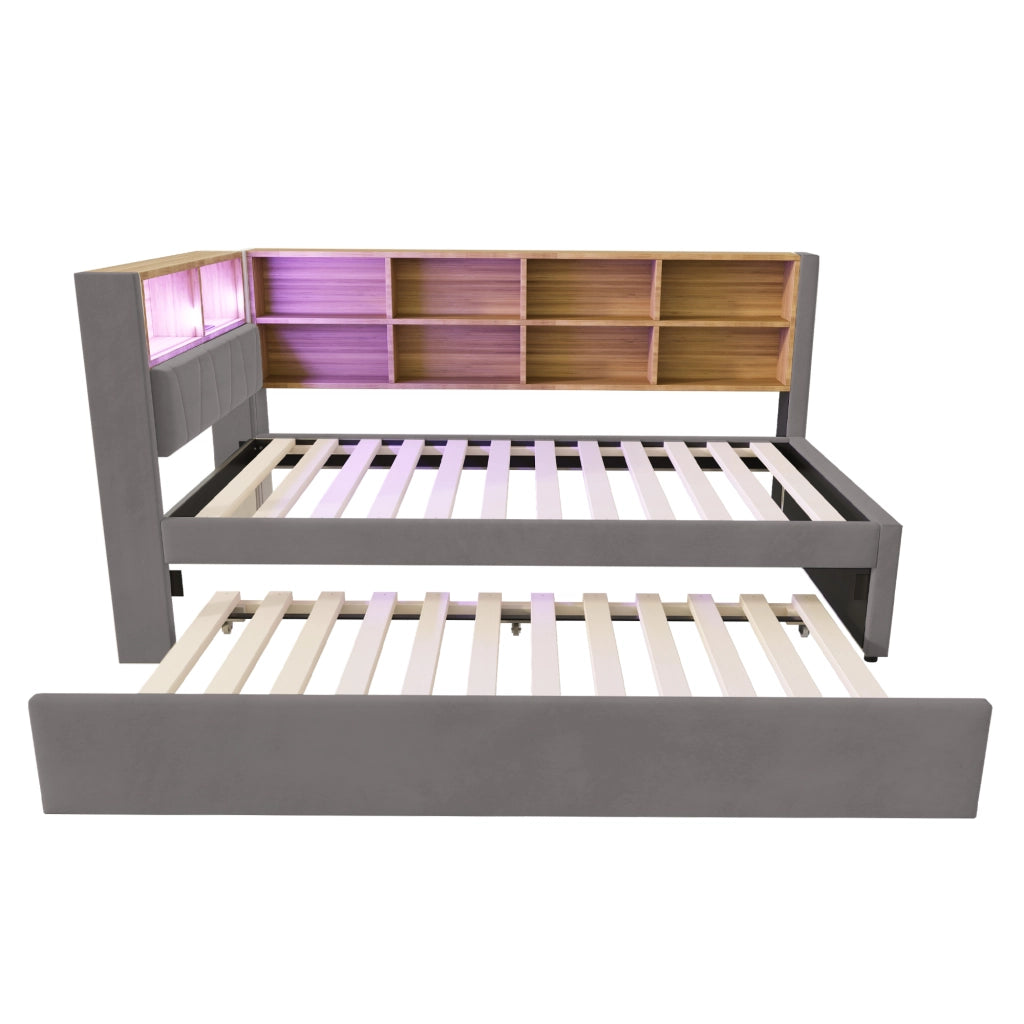 Divano letto con funzione letto estraibile flanella 90x200 cm