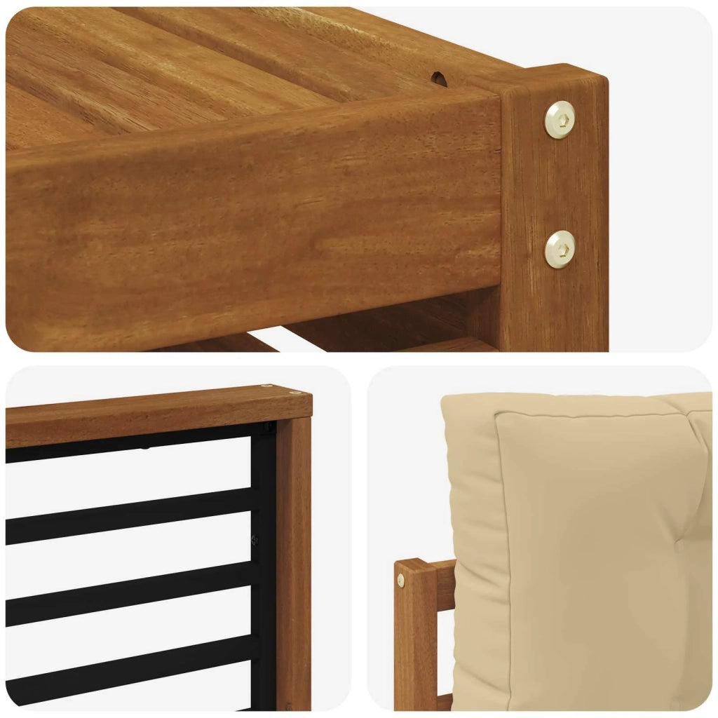 Set di divani da esterno 9 pz Naturale e Beige 3373713