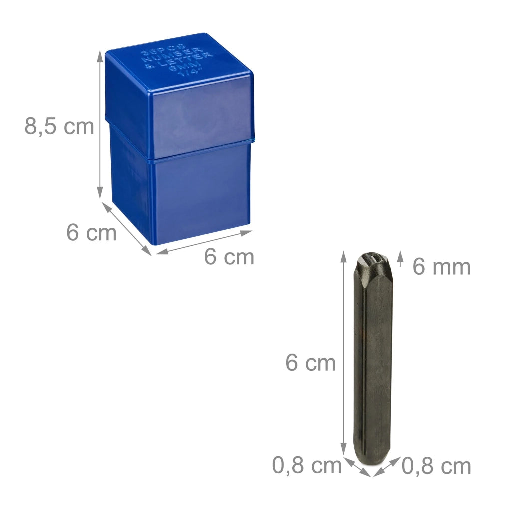 Set di timbri per stampare 36 caratteri alfanumerici per vari DIY in acciaio al carbonio nero 13_0015354