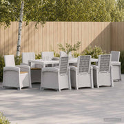 Set da Pranzo per Giardino 9 pz Bianco e Tortora PP 3430161