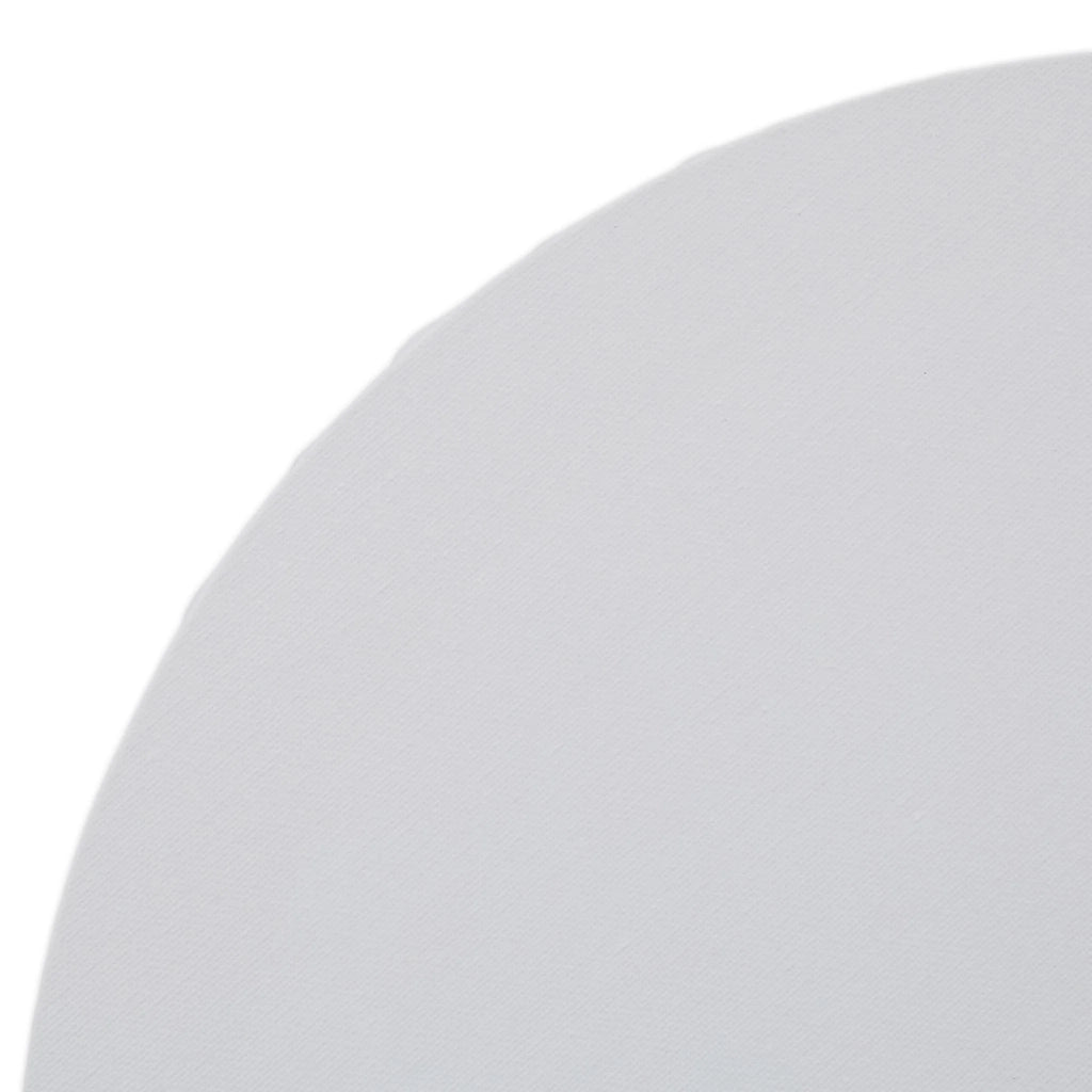 Set di 6 tele rotonde per pittura acrilica familiare 30 x 30 cm superficie strutturata in cotone bianco 13_0014765