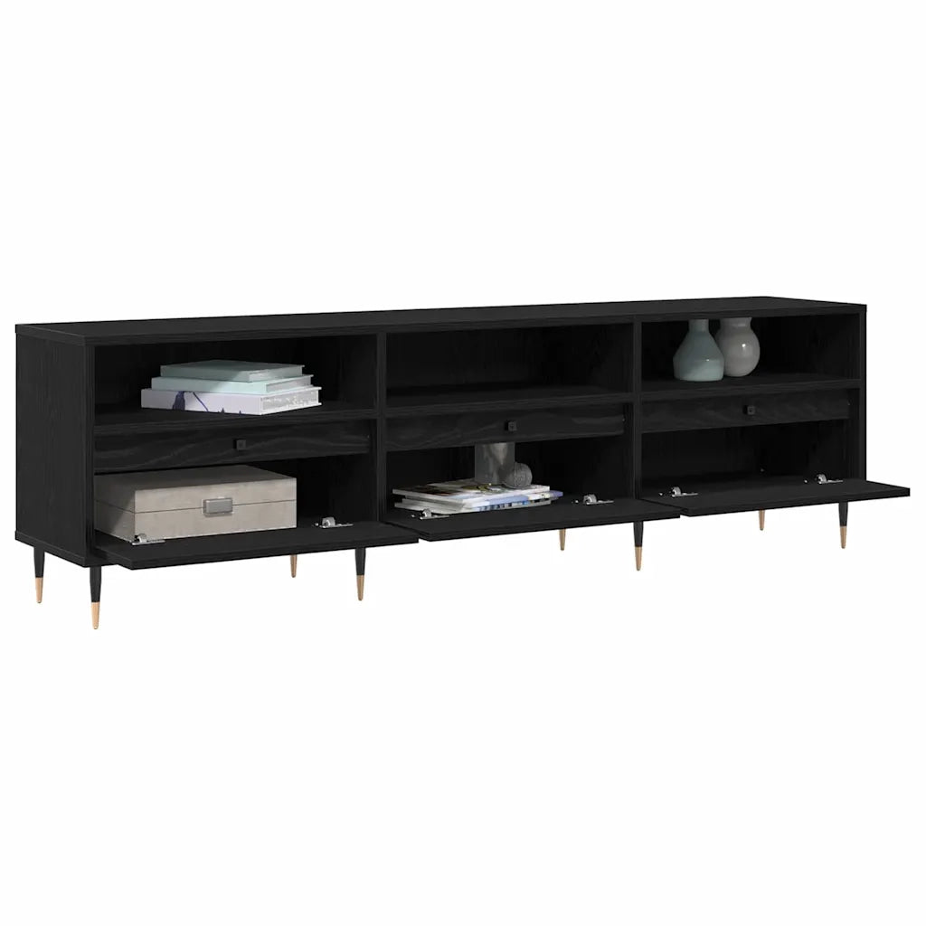 Mobile TV | Armadietto TV | Mobile Porta TV Rovere Nero 150 x 30 x 45 cm Legno multistrato