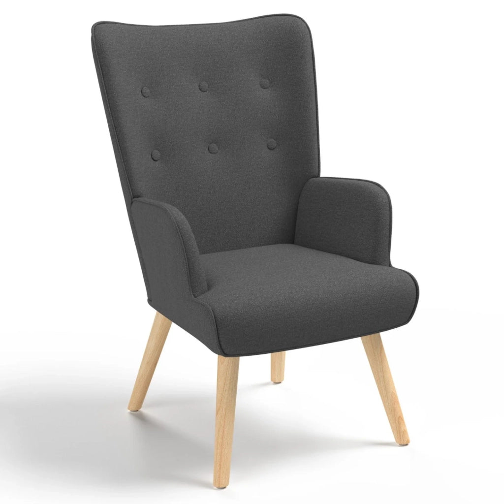 IDMarket - Poltrona scandinava IVAR in tessuto grigio antracite