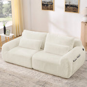 Divano 2 Posti in Ecopelliccia Morbida con USB ¨C MINIMAL ¨C Beige