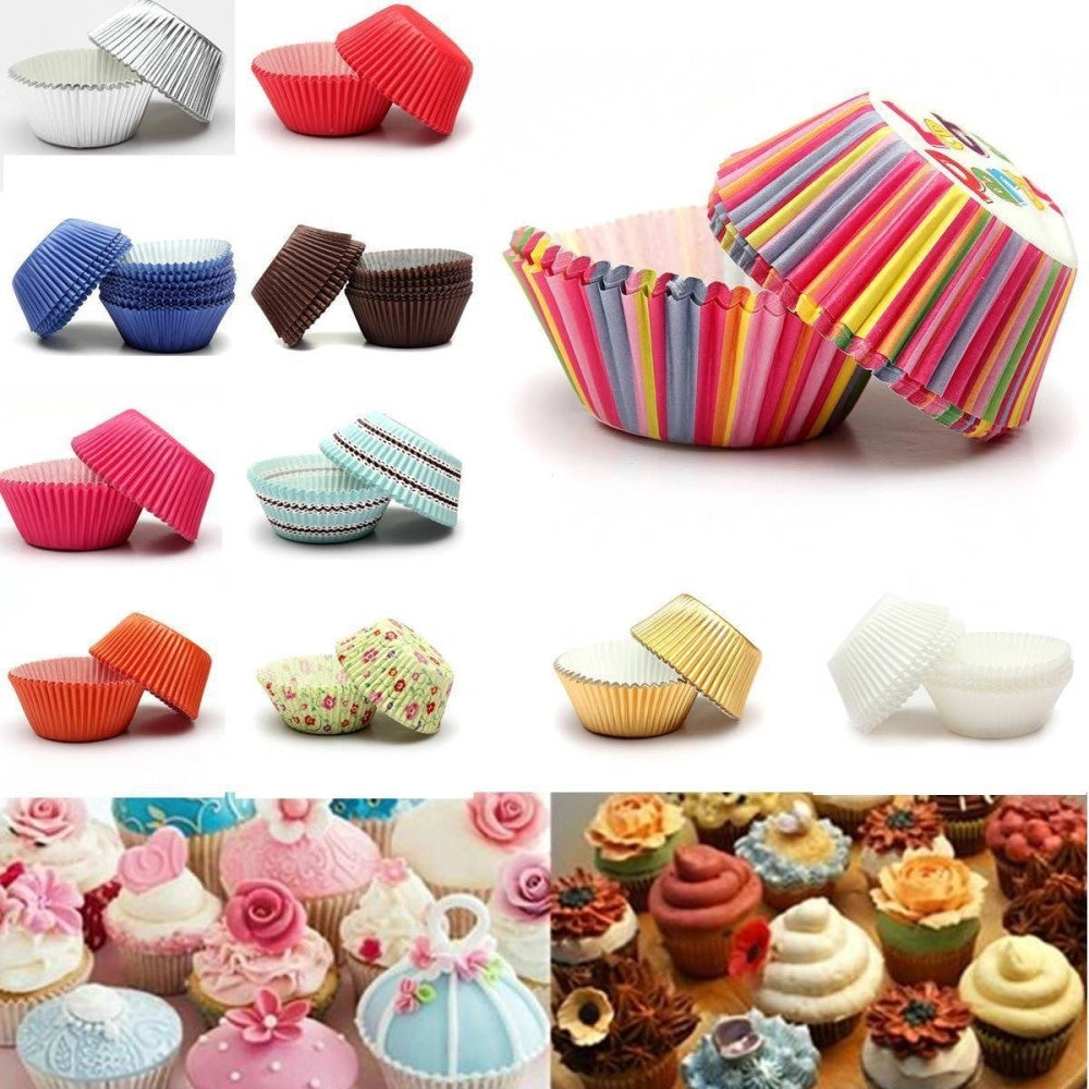 Trade Shop - Kit Pirottini Carta Oleata Cupcake Cases Per Stampi Torta Muffin Colori Misti -      -240 Pezzi -