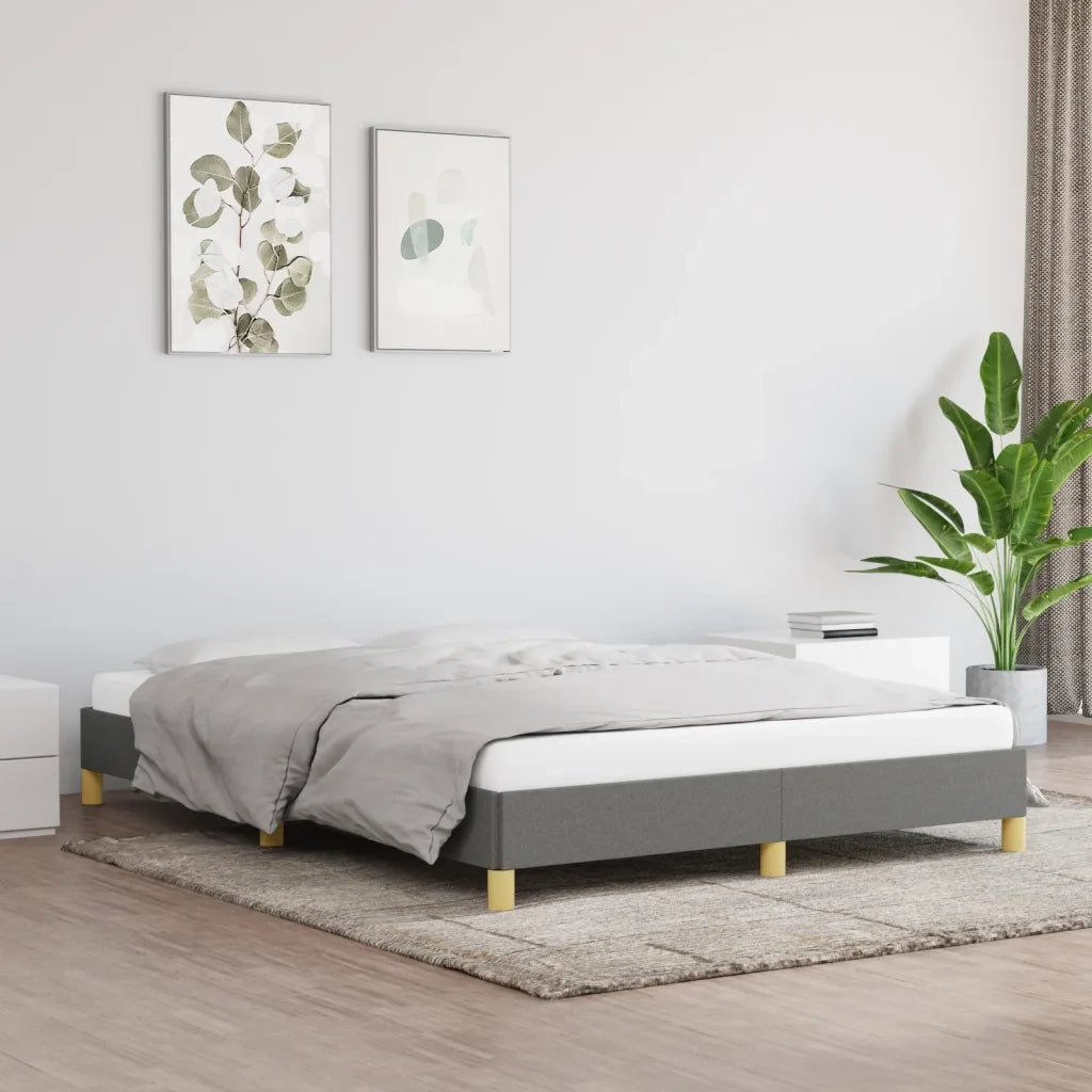 Letto matrimoniale | Letto per adulti | Giroletto senza Materasso Grigio Scuro 160x200 cm Tessuto