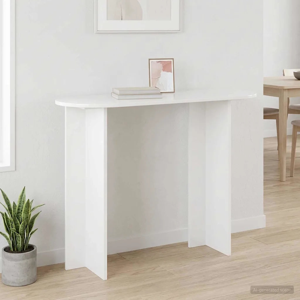 Tavolo Consolle | Tavolo d'Ingresso Bianco Lucido 100 x 39,5 x 75 cm