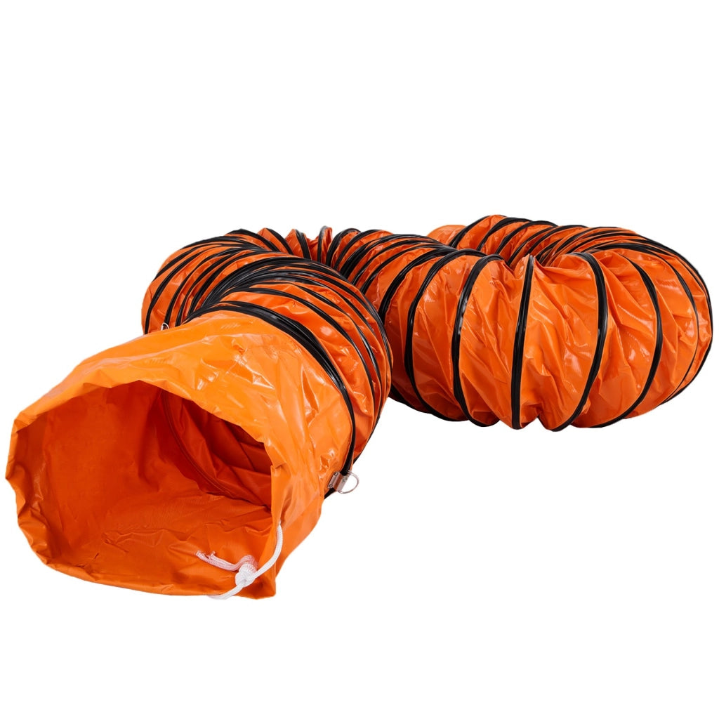 Tubo Flessibile di Ventilazione in PVC Arancione 9,8 m Diametro 12 Pollici Robusto con Corde Regolabili e Anelli a D