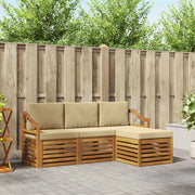 Set di divani da esterno 4 pz Naturale e Beige 3374628