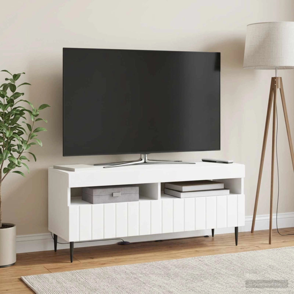 Mobile TV LED ZWOLLE 100 x 35 x 43 cm Bianco 896545